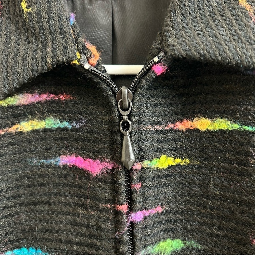 Giancarlo Ferrari Women Petite Size 6P Tweed Multicolor Lined Long Sleeve Jacket - Picture 3 of 7